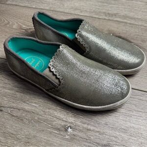 Jack rogers silver Metallic Slip-On Shoes scalloped women’s 5/kids 3.5